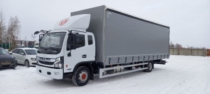 Бортовой шторный Dongfeng C120L тентованный с распашными воротами и алюминиевым бортом